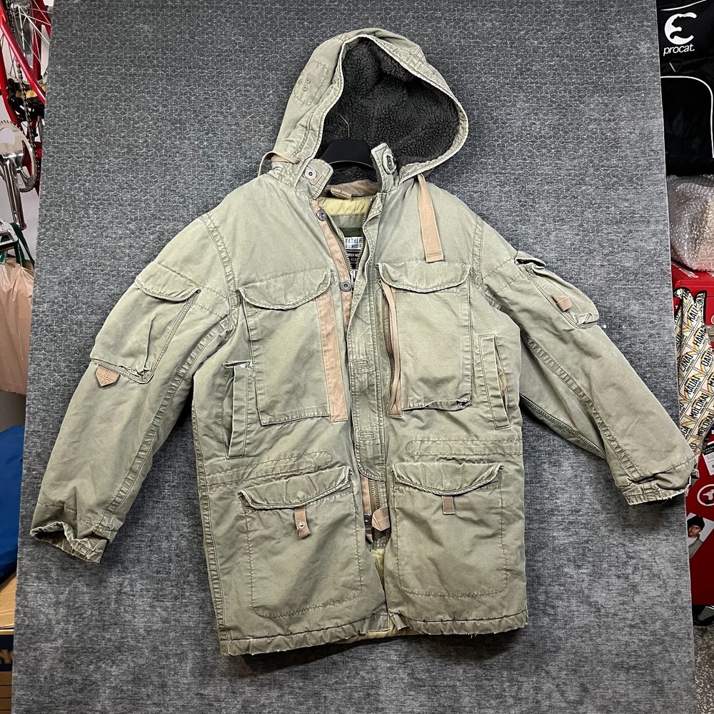 G.I. 69 Cold Weather Parka Hooded Jacket Mens Olive Green Cargo Pockets - Medium